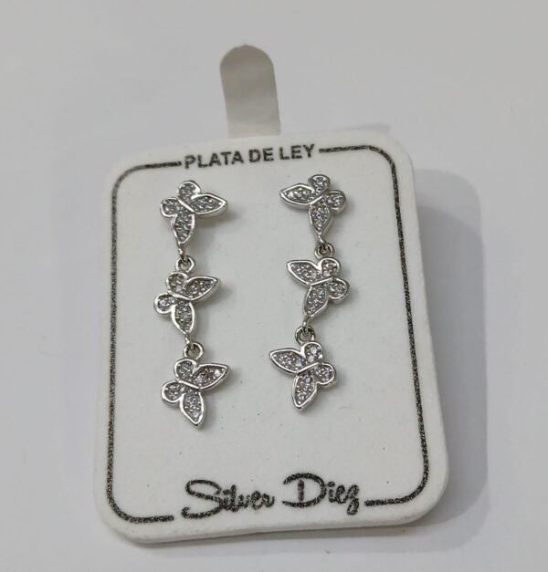 Pendientes de mariposas. Plata de Ley