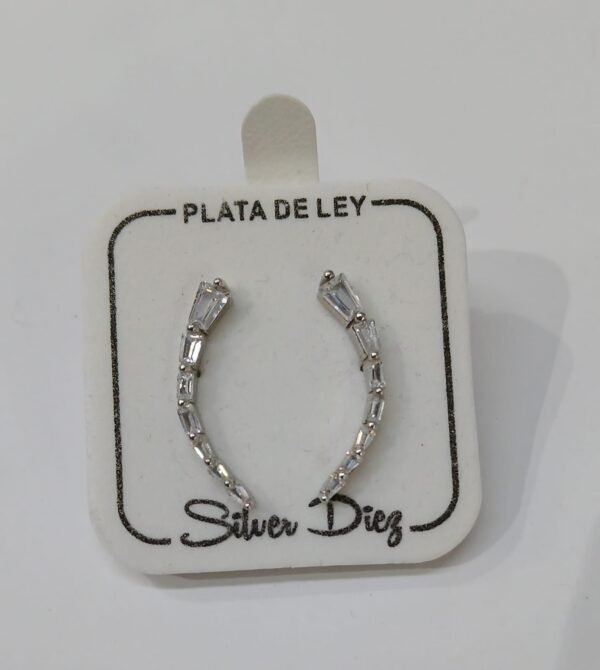 Pendientes curvado. Plata de Ley