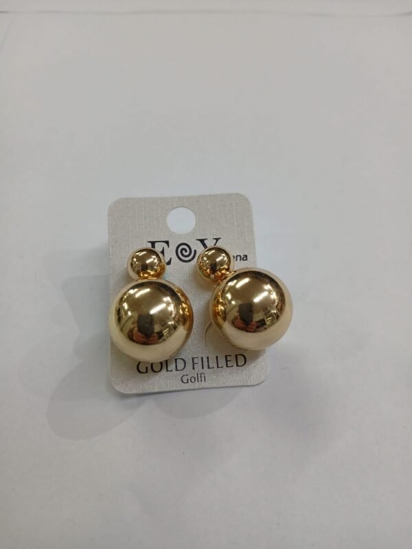 Pendientes bola acero dorado