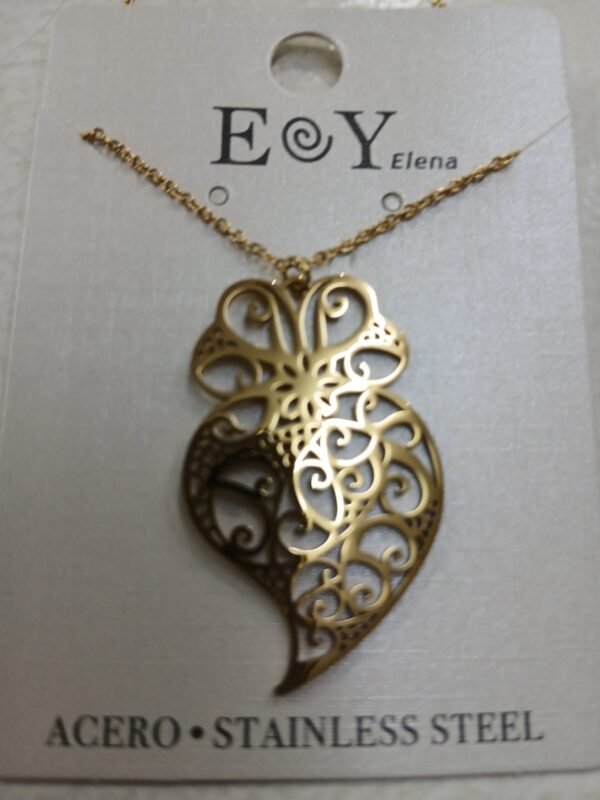 Colgante corazón de espiral dorado