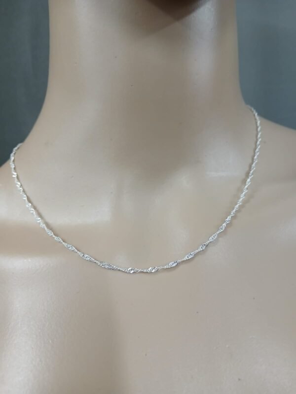 Cadena trenzada plata 925-45cm - Imagen 2