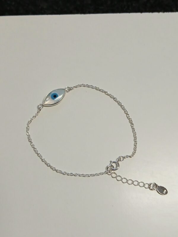 Pulsera de plata de Ley con dije de ojo turco 16+3cm