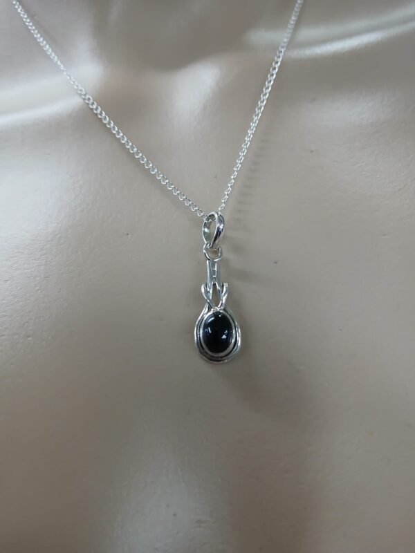 Colgante de plata 925 con piedra de Ónice-sin cadena 25mm - Imagen 2