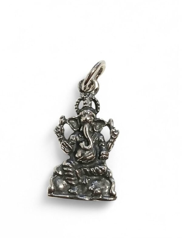 Colgante de Ganesha plata oscurecida 925-sin cadena 20mm
