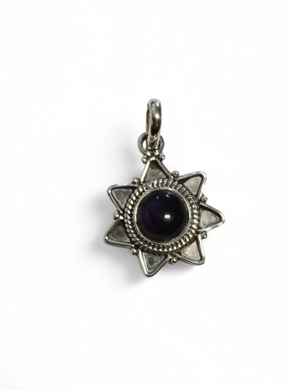 Colgante Estrella plata de Ley con piedra de Amatista-sin cadena 22mm