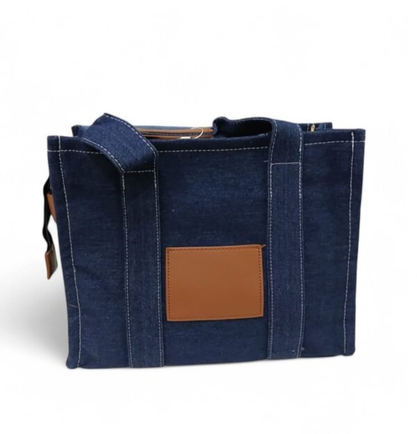 Bolso vaquero semi rigido con detalles marrones - Imagen 2