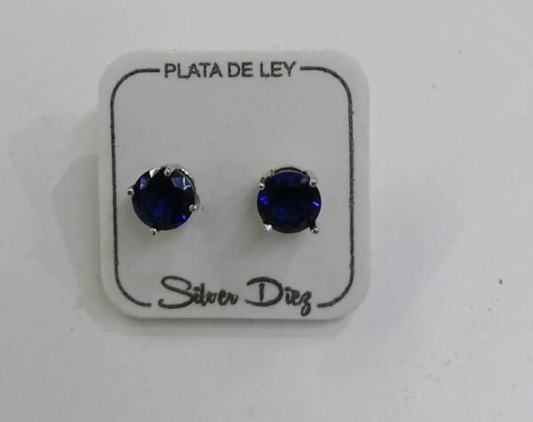 Pendientes símil zafiro. Plata de Ley