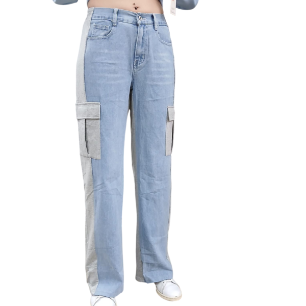 Pantalon vaquero combinado con algodón