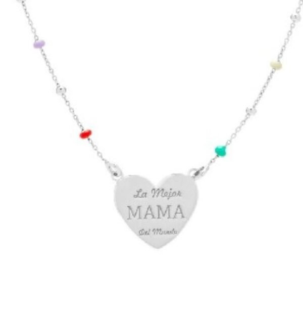 Colgante dia de la madre corazon. Plata de Ley (con cadena)