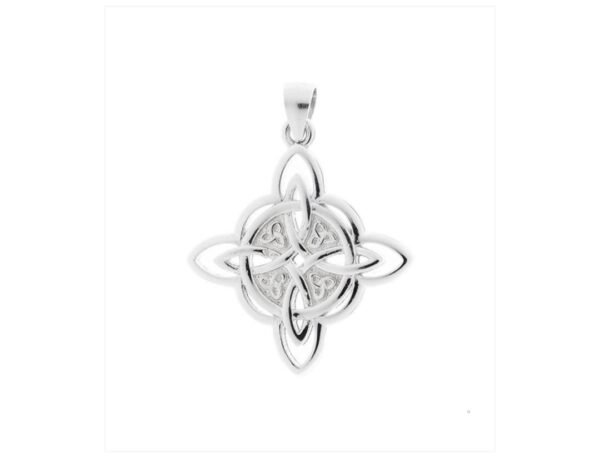 Colgante nudo de bruja con grabado de triquetas. Plata de Ley-sin cadena - Imagen 2