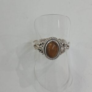 anillo piedra ojo de tigre. talla 17. plata de Ley