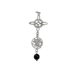 colgante nudo,tetragramaton y piedra ónice-sin cadena. Plata de Ley