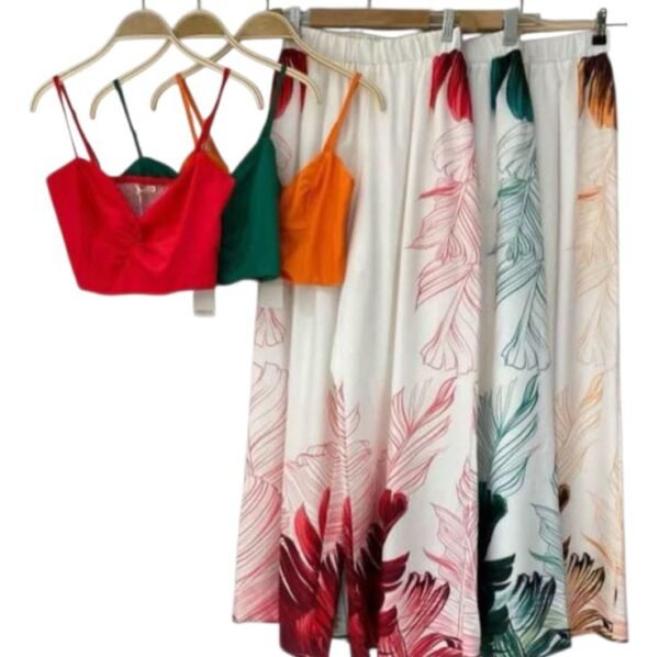 conjunto pantalón top rosa - Imagen 2