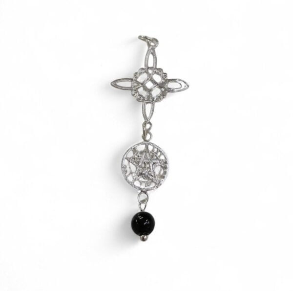 colgante nudo,tetragramaton y piedra ónice-sin cadena. Plata de Ley