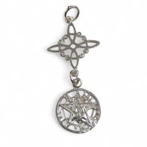 Colgante nudo de bruja con tetragramaton- sin cadena. Plata de Ley