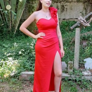 vestido color rojo con elastan talla única
