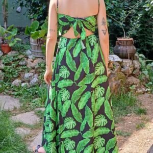 Vestido estampado verde talla única