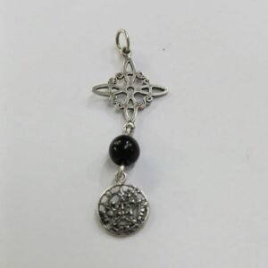 Colgante nudo de bruja, onice y tetragramaton | Plata de Ley | sin cadena
