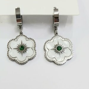 Pendientes flores de acero