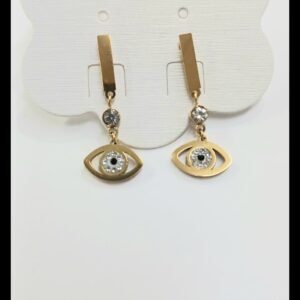 Pendientes ojo turco acero dorado