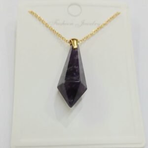 Colgante amatista oscuro | Acero dorado