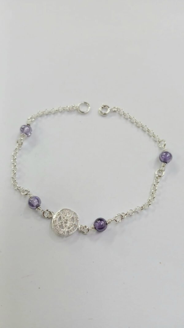 pulsera tetragramaton con amatista | plata de Ley - Imagen 2