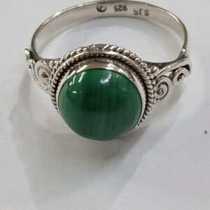 Anillo malaquita | talla 17 | Plata de Ley