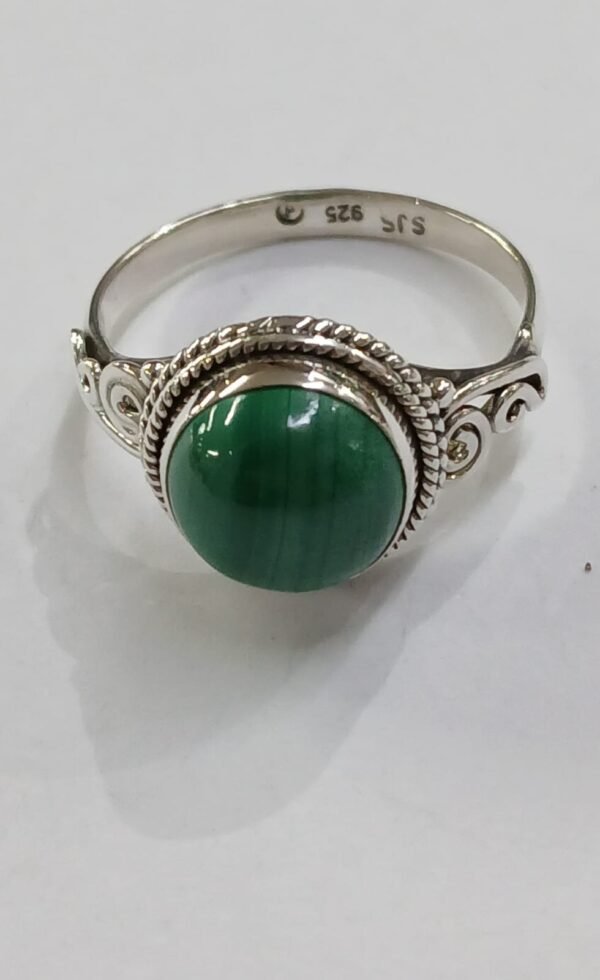 Anillo malaquita | talla 19| Plata de Ley