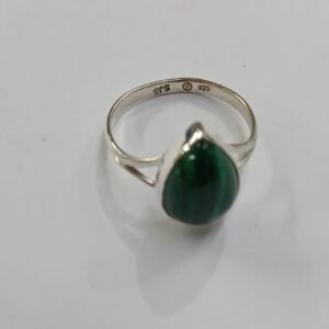 Anillo malaquita | talla 19 | Plata de Ley