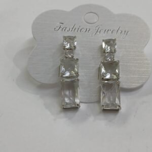 Pendientes de acero con circonitas