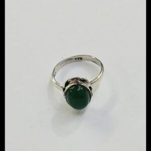Anillo de plata con venturina verde | talla 17 | plata de Ley