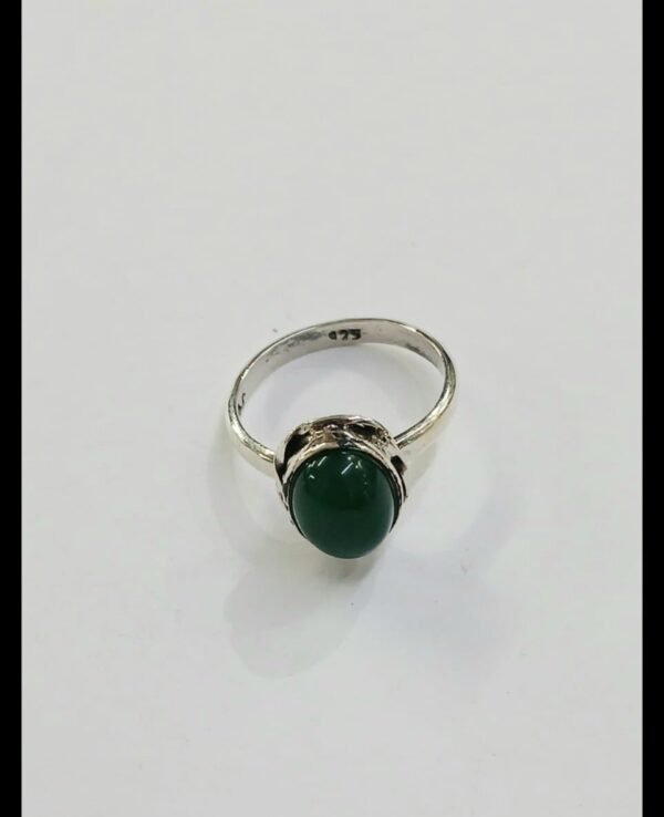 Anillo de plata con venturina verde | talla 17 | plata de Ley