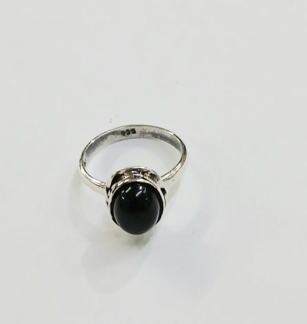 Anillo de plata con piedra onice | talla 17 | Plata de Ley