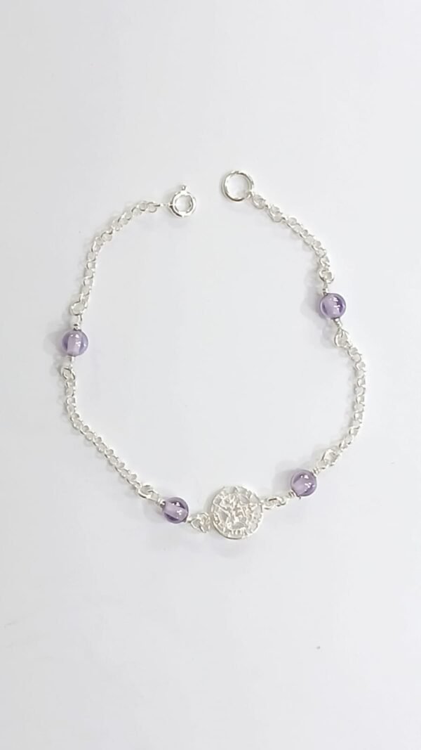 pulsera tetragramaton con amatista | plata de Ley