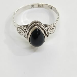 Anillo de plata con piedra onice | talla 17 | Plata de Ley