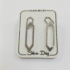 Pendientes Geométricos largos | plata de Ley