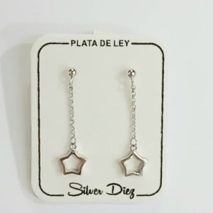 Pendientes Largo con Estrellas | Plata de Ley