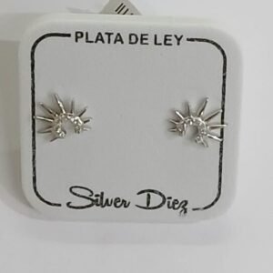 Pendientes Omega con circonitas | Plata de Ley