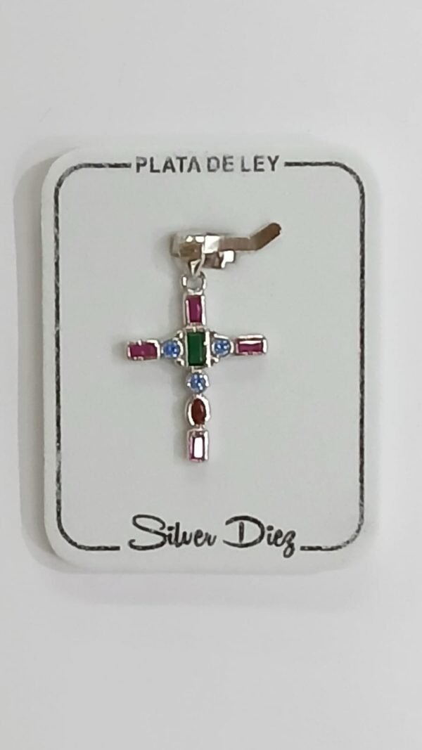Colgante Cruz con circonitas | Plata de Ley