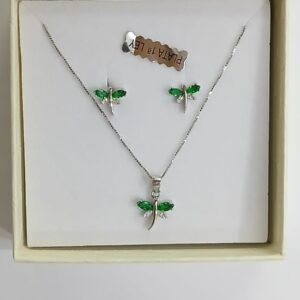 Conjunto libélulas con cristal de circonitas | Plata de Ley