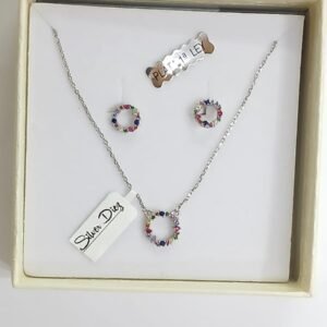 Conjunto de aritos con circonitas | Plata de Ley