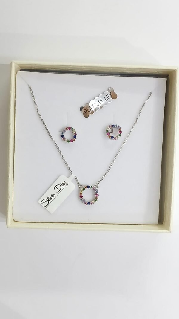 Conjunto de aritos con circonitas | Plata de Ley