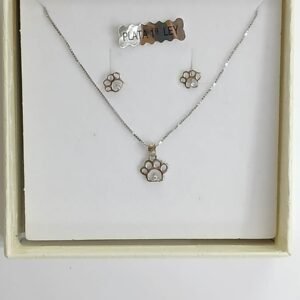 Conjunto huellas de Perrito | Plata de Ley