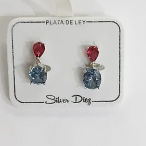 Pendientes plata y circonitas con cierre omega | Plata de Ley