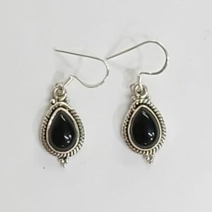 Pendientes plata labrada y Onice | Plata de Ley
