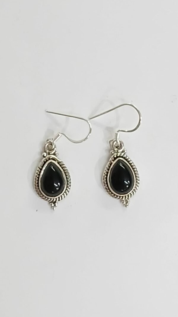 Pendientes plata labrada y Onice | Plata de Ley