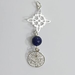 Colgante nudo de bruja, lapislázuli y tetragramaton | Plata de Ley
