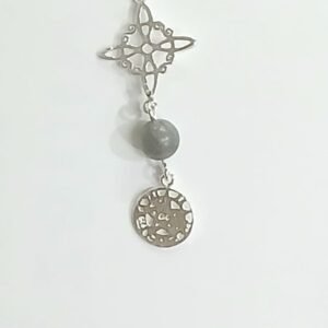 Colgante nudo de bruja, labradorita y tetragramaton | Plata de Ley