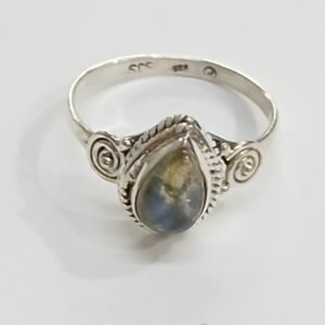 Anillo piedra Labradorita talla 16 | Plata de Ley