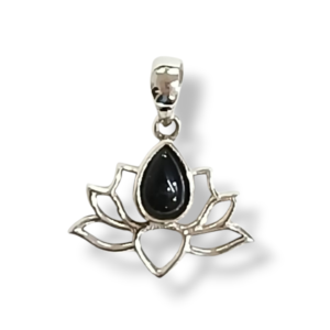Colgante Flor de Loto con Onice | Plata de Ley